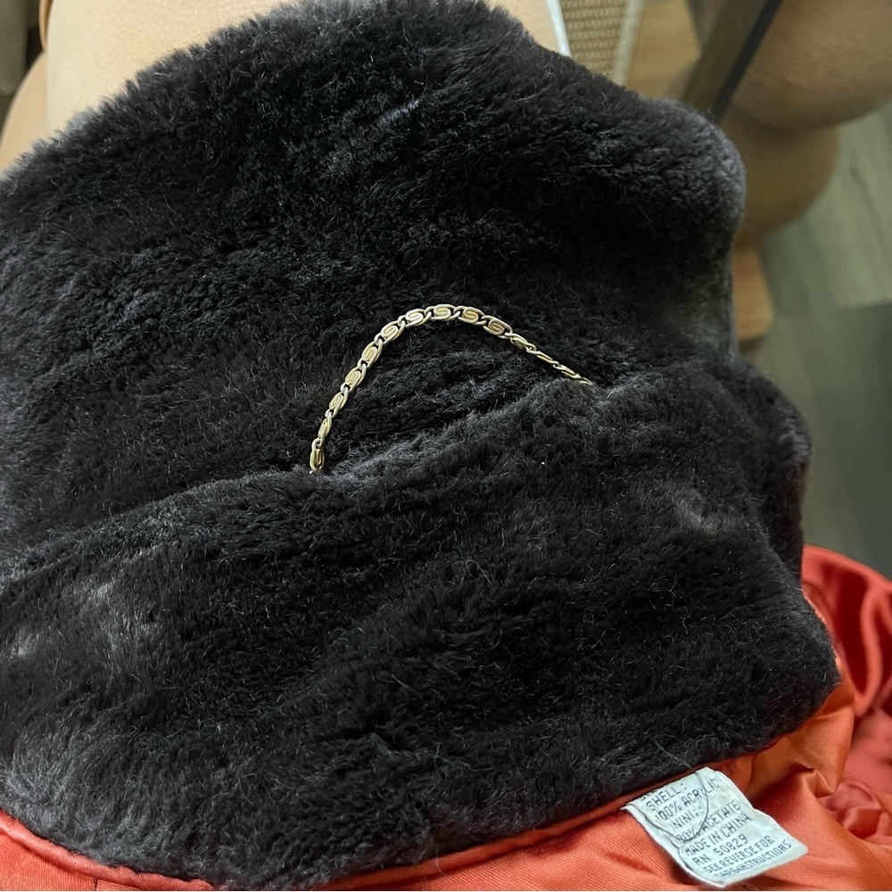 Vintage Faux Fur Coat Oversized Brown Plush Long Minimalist Coat Glam 90s - Picture 6 of 8